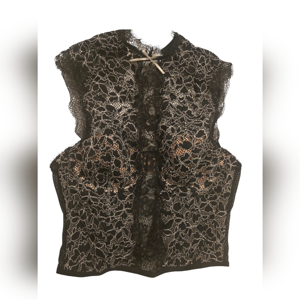 Victoria's Secret Sexy Bustier Corset Floral 34C in Black
